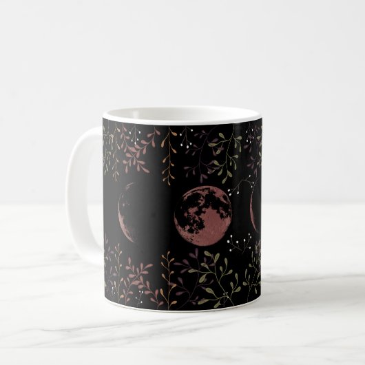 Dunkle Mondphasen Kaffeetasse (Vorderseite Links)