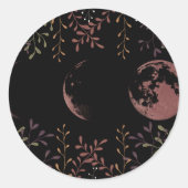 Dunkle Mondphasen Runder Aufkleber (Vorderseite)