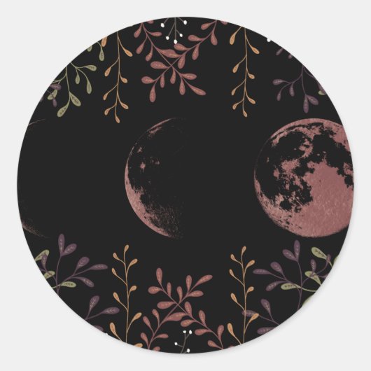 Dunkle Mondphasen Runder Aufkleber (Vorderseite)