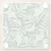 Dunkle Monstera: Tropische Aquarellbilder. Glasuntersetzer (Rückseite)