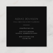 Dunkle Moody Black Rustikal Herbst floraler Platz Quadratische Visitenkarte (Rückseite)