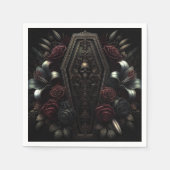 Dunkle Moody Blumenschmuck Gothic-Hochzeit Serviette (Vorderseite)
