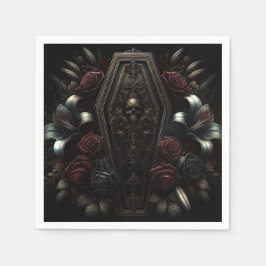 Dunkle Moody Blumenschmuck Gothic-Hochzeit Serviette