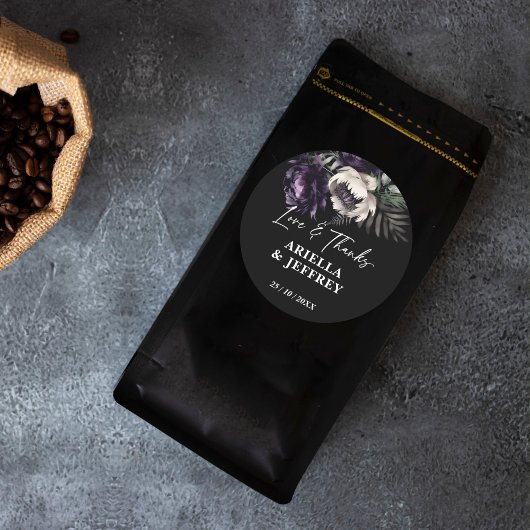 Dunkle moody boho elegante Hochzeit danke Ihnen fü Runder Aufkleber