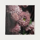 Dunkle Moody Botanicals: rosa Aster Wandteppich (Vorderseite (Horizontal))