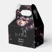Dunkle moody burgundy Blume Gastgeschenke Hochzeit Geschenkschachtel (Vorderseite)