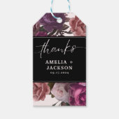 Dunkle moody burgundy-Maroon-Gastgeschenk Hochzeit Geschenkanhänger (Vorderseite)