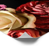 Dunkle + Moody Elegant Blumenhochzeit Willkommen Poster (Ecke)