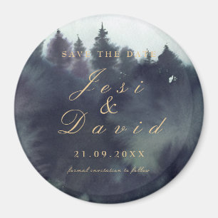 Dunkle Moody Ethereal Hochzeit speichern das Datum Magnet