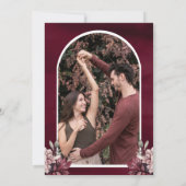 Dunkle Moody Floral Frame Foto Black Wedding Save The Date (Rückseite)