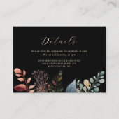 Dunkle Moody Floral Moderne Hochzeit Begleitkarte (Vorderseite)