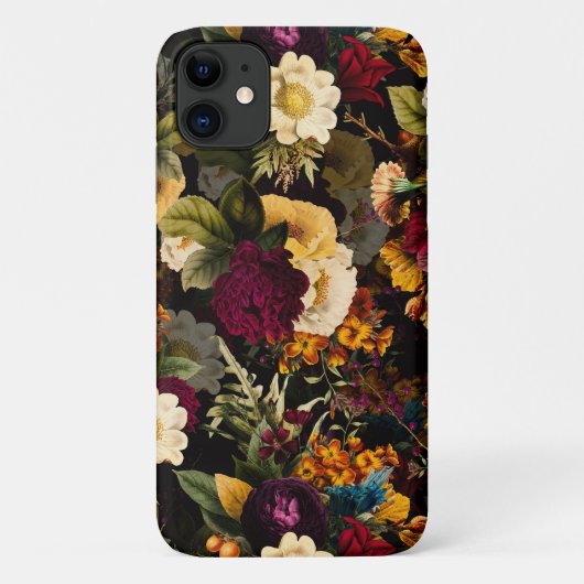 Dunkle Moody Florals Antike Winter-Blume Case-Mate iPhone Hülle (Rückseite)