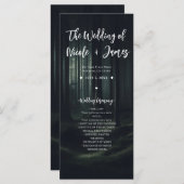 Dunkle Moody Forest Trees Twilight Hochzeitsprogra Programm (Vorne/Hinten)