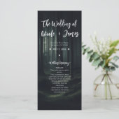 Dunkle Moody Forest Trees Twilight Hochzeitsprogra Programm (Stehend Vorderseite)