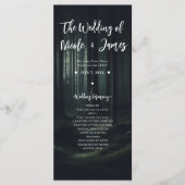 Dunkle Moody Forest Trees Twilight Hochzeitsprogra Programm (Vorderseite)