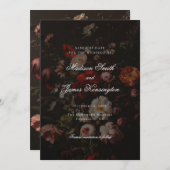 Dunkle Moody Herbst Blume Hochzeit Save The Date (Vorne/Hinten)