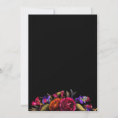 Dunkle Moody Herbstblume Hochzeitessen Probe Dinne Einladung (Rückseite)