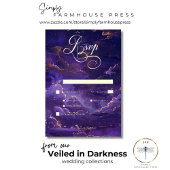Dunkle Moody Lila & Gold Moonlit Wolken Abendessen RSVP Karte