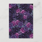 Dunkle Moody Lila Gothic Floral Wedding Details Begleitkarte (Rückseite)