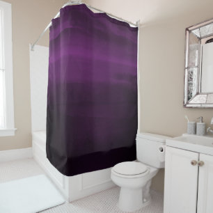 Dunkle Moody Lila Plum Moderne Aquarellfarben Duschvorhang