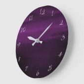 Dunkle Moody Lila Plum Moderne Aquarellfarben Große Wanduhr (Winkel)