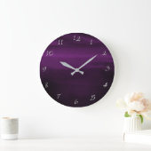 Dunkle Moody Lila Plum Moderne Aquarellfarben Große Wanduhr (Zuhause)