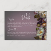 Dunkle Moody Mauve Floral Moderne Details Begleitkarte (Vorderseite)