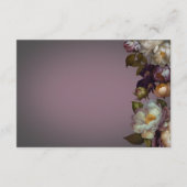 Dunkle Moody Mauve Floral Moderne Details Begleitkarte (Rückseite)