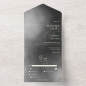 Dunkle Moody Midnight Black Fog Dinner Hochzeit All In One Einladung (Innen Boden)