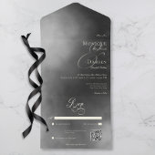 Dunkle Moody Midnight Black Fog QR Code Wedding All In One Einladung