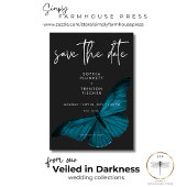Dunkle Moody Minimal Aquamarin Moth Foto Hochzeit Save The Date