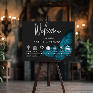 Dunkle Moody Minimal Aquamarine Moth Order of Even Poster