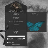 Dunkle Moody Minimal Moth Foto Dinner Hochzeit All In One Einladung