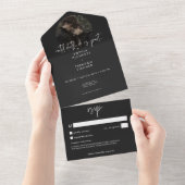 Dunkle Moody Minimales Foto Kein Abendessen mit De All In One Einladung (Abreißen)