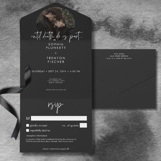 Dunkle Moody Minimales Foto Kein Abendessen mit De All In One Einladung