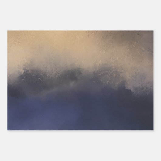 Dunkle Moody Moderne Kunst Landschaft Szene Geschenkpapier Set (Vorderseite)