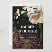 Dunkle Moody Neutral Magnolia Botanische Hochzeit  Einladung (Vorderseite)