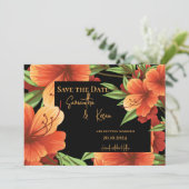 Dunkle Moody Orange Blumenhochzeit rettet das Datu (Stehend Vorderseite)