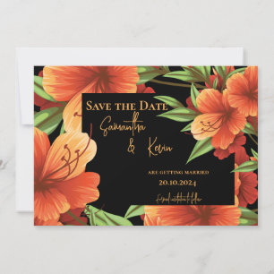 Dunkle Moody Orange Blumenhochzeit rettet das Datu