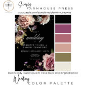 Dunkle Moody Pastel Opulent Black Floral Details All In One Einladung
