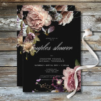 Dunkle Moody Pastel Opulent Floral Couples Dusche