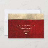 Dunkle Moody Red mit Kratzer und Gold Foil Herz (Vorderseite)