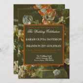 Dunkle Moody Romantische Rose Antique Tole Hochzei Einladung (Vorne/Hinten)