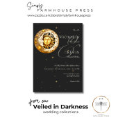 Dunkle Moody Viktorianisch Moon Sun Stars Hochzeit Einladung