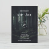 Dunkle Moody-Waldbäume an der Twilight-Verlobung Einladung (Stehend Vorderseite)