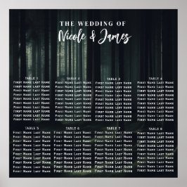 Dunkle Moody-Waldbäume auf Twilight Wedding Seat Poster