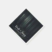 Dunkle Moody-Waldbäume bei Twilight-Hochzeit Serviette (Ecke)
