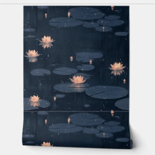 Dunkle Moody Water Lily Pond Nature Tapete