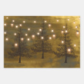 Dunkle Moody Winter Szene Gold Mason Jar Lights Geschenkpapier Set (Vorderseite)