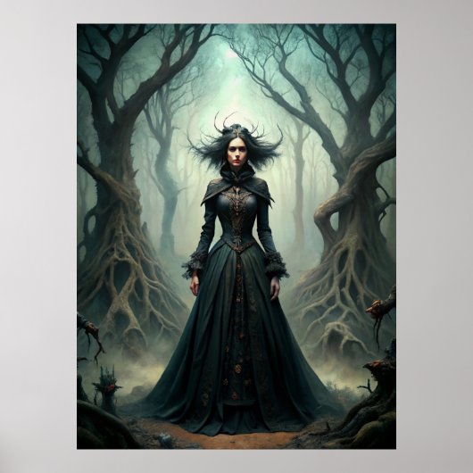 Dunkle Moon Hexe - Forest Queen Wall Art Poster (Vorne)